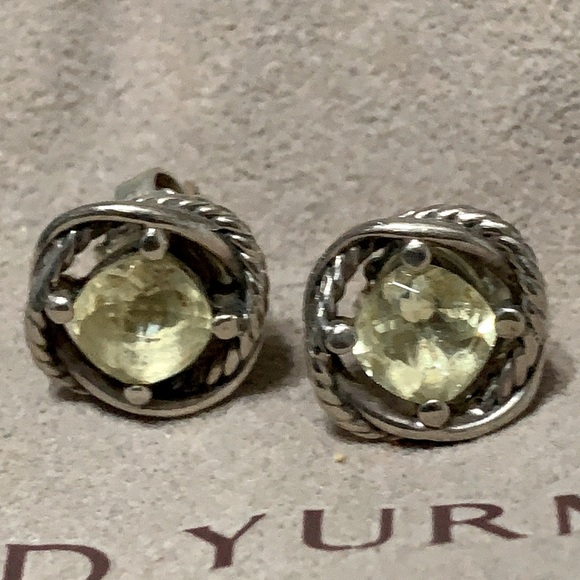 David Yurman 7mm Lemon Citrine Infinity Earrings - Picture 6 of 6
